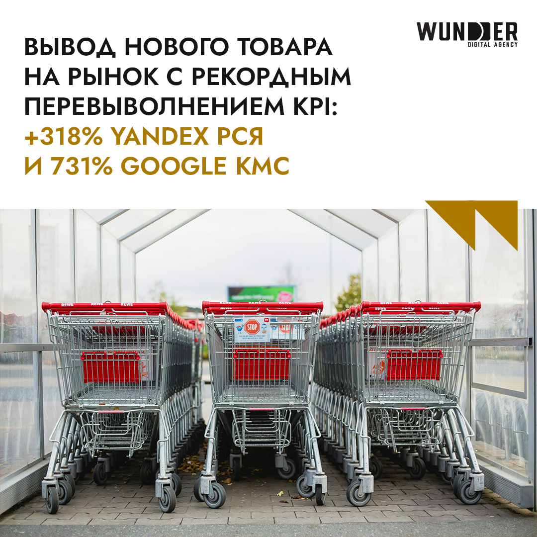 Вывод нового товара на рынок с рекордным перевыполнением kpi +318% yandex рся и 731% google kmc